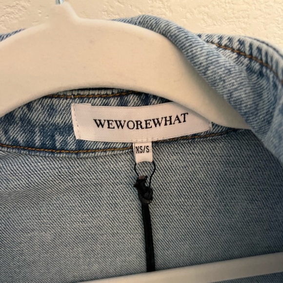 WeWoreWhat Denim button down oversized shirt - Picture 2 of 3